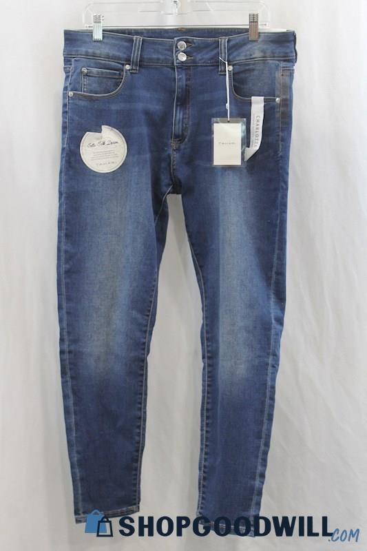 NWT Tahari Women's Blue Wash Skinny Ankle Jean SZ 14