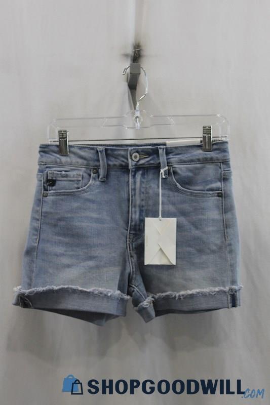 NWT Kancan Women's Blue Denim Cuff Shorts SZ M