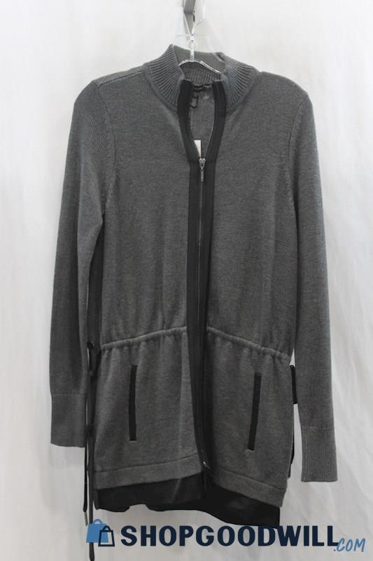 NWT White House Black Market Women's Heather Gray Full Zip Sweater SZ S