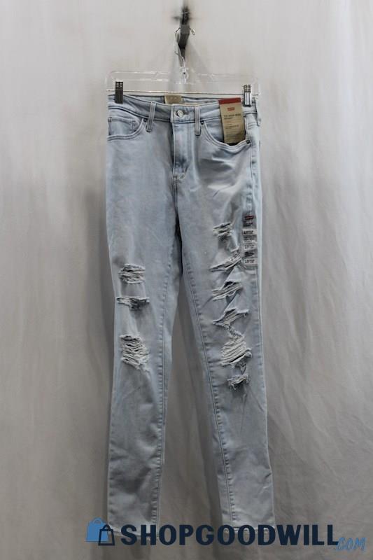 NWT Levi's 721 Womens Light Blue Distressed High-Rise Skinny Jeans Sz 4