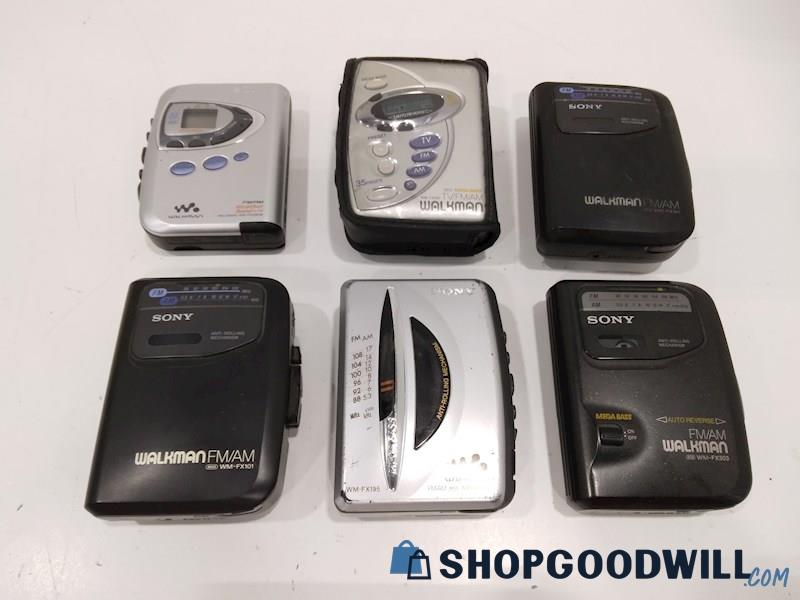 6 SONY Walkman AM/FM Radio and Cassette Player