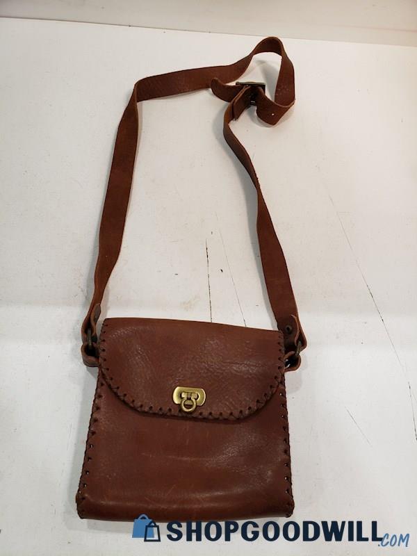 Leather Saddle Bag Purse with Heavy Leather Stitch Unbranded Adjustable Shoulder