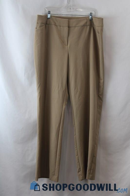 Alfani Women's Beige Relaxed Straight Leg Dress Pants sz 16