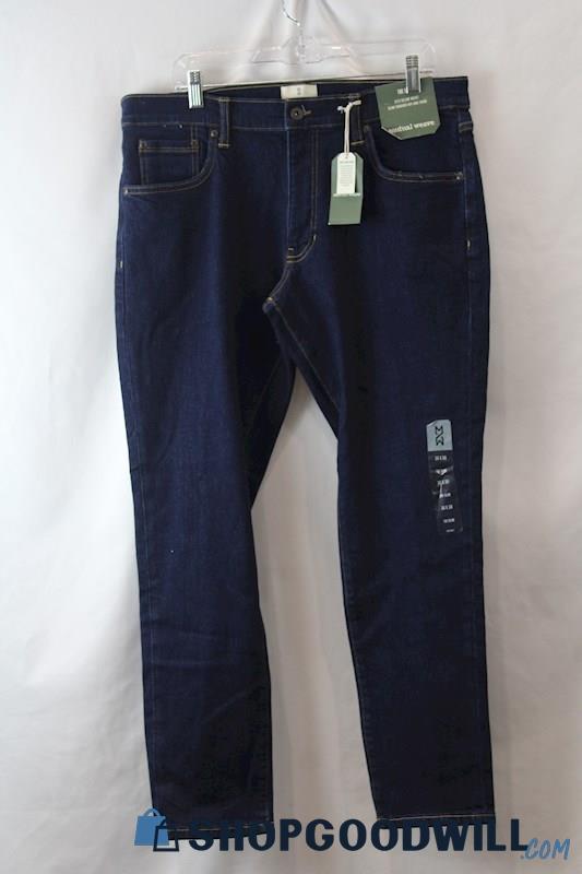 NWT Mutual Weave Men's Dark Wash Slim Straight Jeans sz 36x30