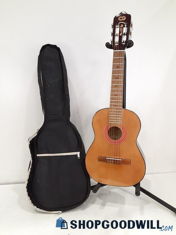 CG Classical Acoustic 6 String Guitar Natural w/Case For Child Youth