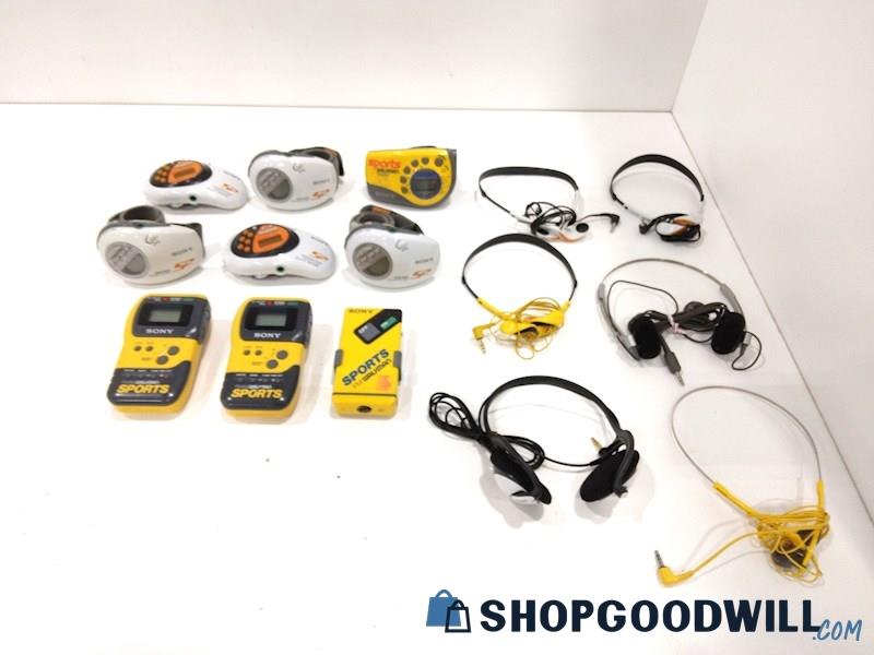 SONY Walkman Sports Mixed Lot + Headphones