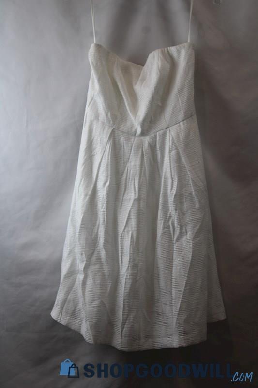 NWT The Limited Women's White Striped Strapless Dress sz 4