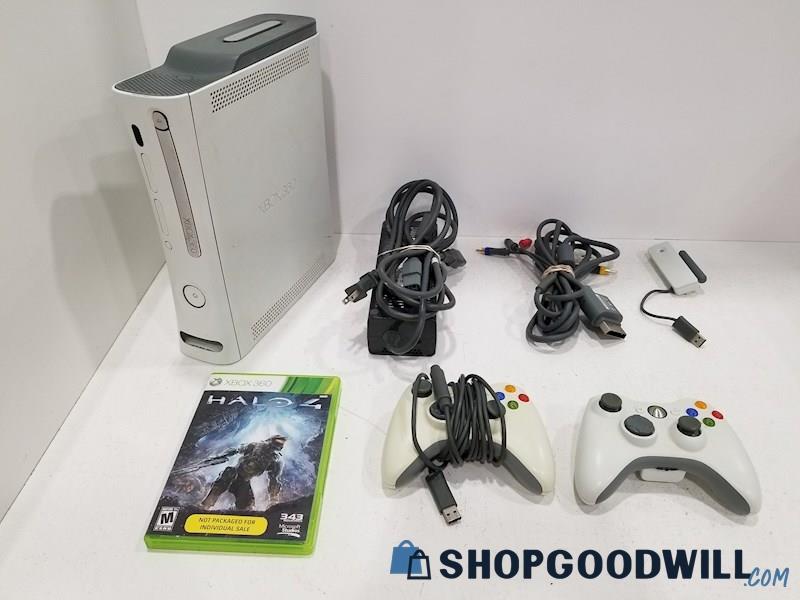 XBOX 360 Console w/ Game, Cords & Controllers - TESTED