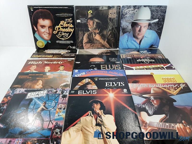 (b) 20 Popular LPs Very Good Hollywood Elvis Presley George Strait Hank Williams