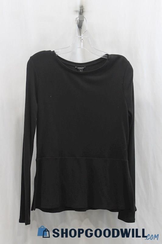 NWT Ann Taylor Womens Black LS Sweatshirt Sz M