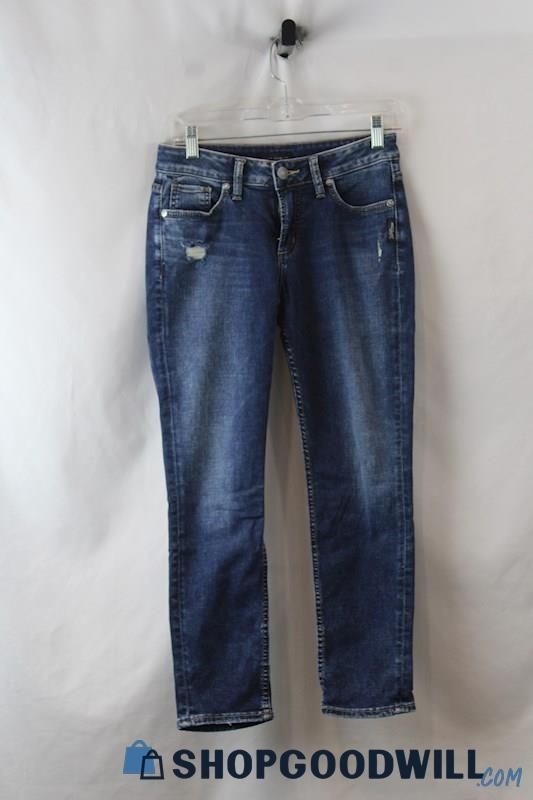Silver Jeans Women's Blue Denim Slim Crop Jeans SZ 25