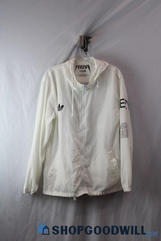 AdidasXKanye West White 2015 Yeezus Tour Graphic Windbreaker Jacket (No Size)