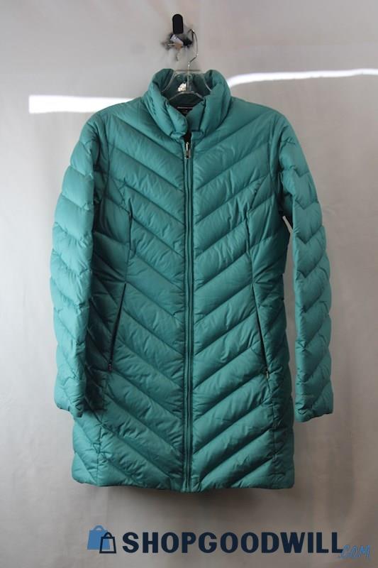 Patagonia Women's Teal Blue Insulated Zip Up Long Jacket SZ S