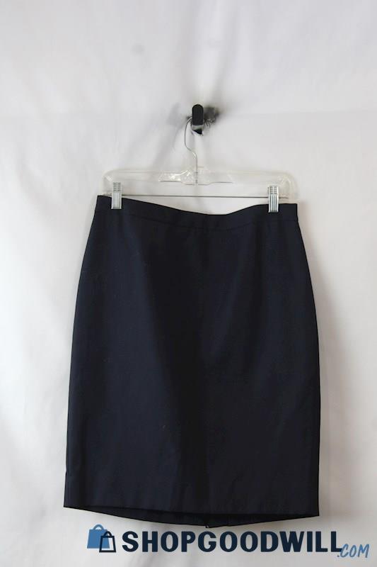 NWT J Crew Women's Navy Pencil Back Slit Skirt SZ 6