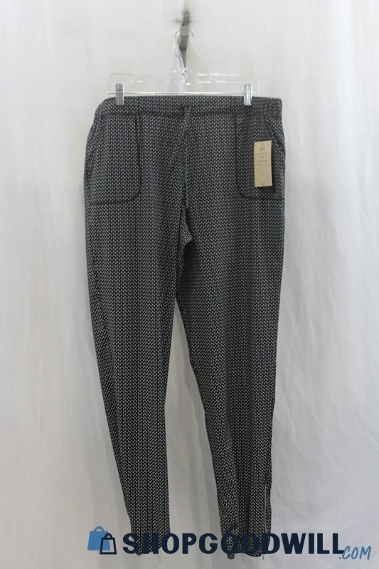 NWT Albion Womens Black/White Pattern Pull-On Pants Sz XLT