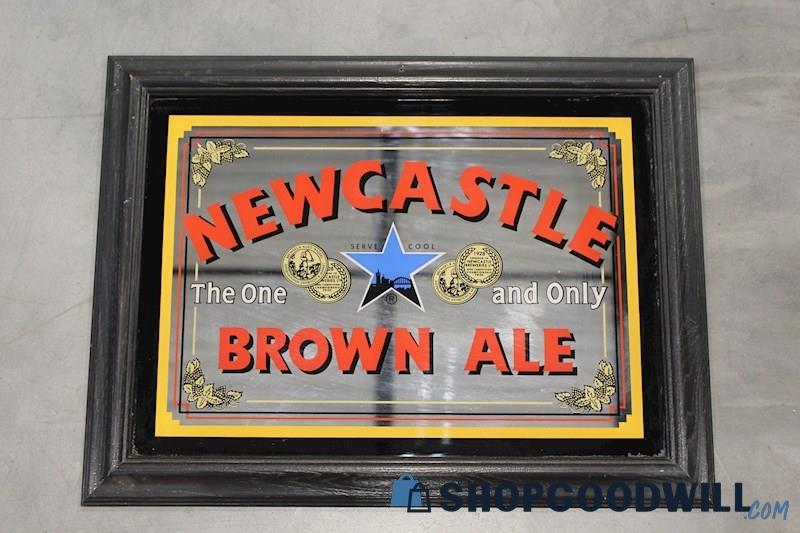 Newcastle Brown Ale Framed VTG Beer Advertisement Bar Pub Sign Art Decor