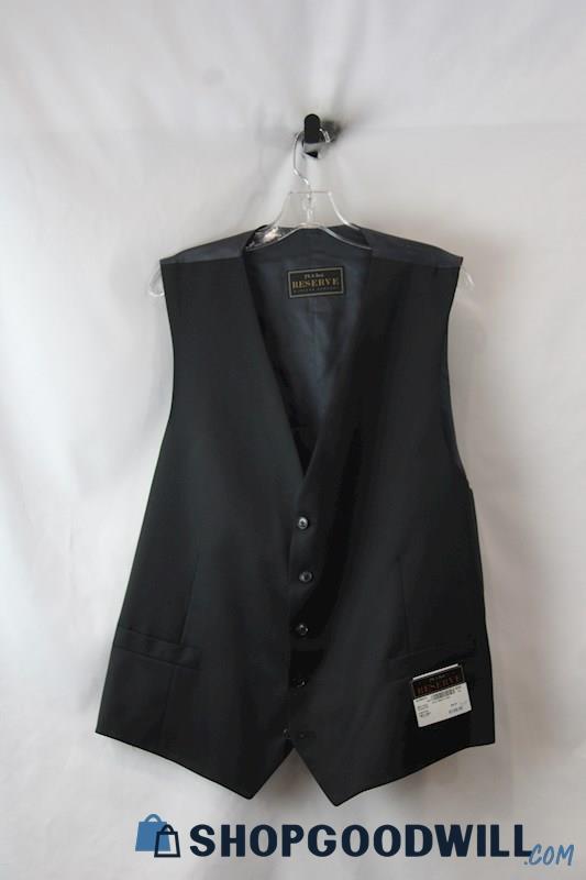 NWT Jos A Bank Men's Black Satin Wool Formal Suit Vest SZ 1X