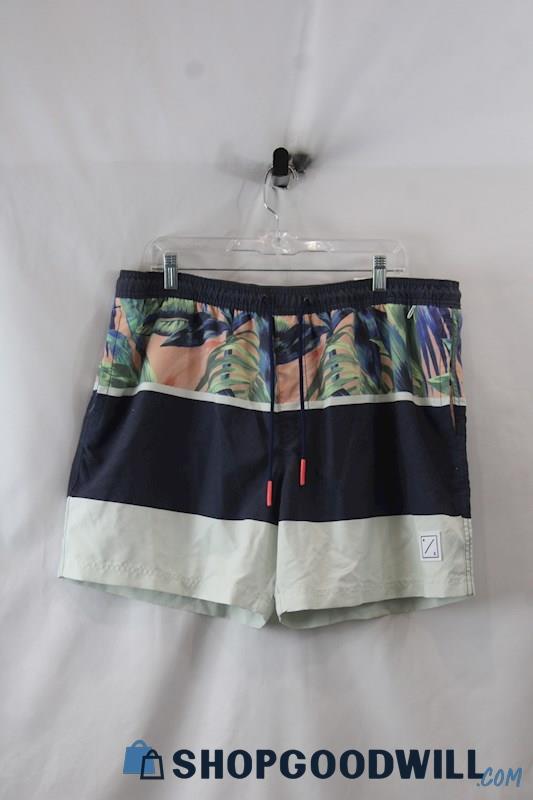 NWT American Eagle Men's Navy Tropical Swim Trunk SZ XL