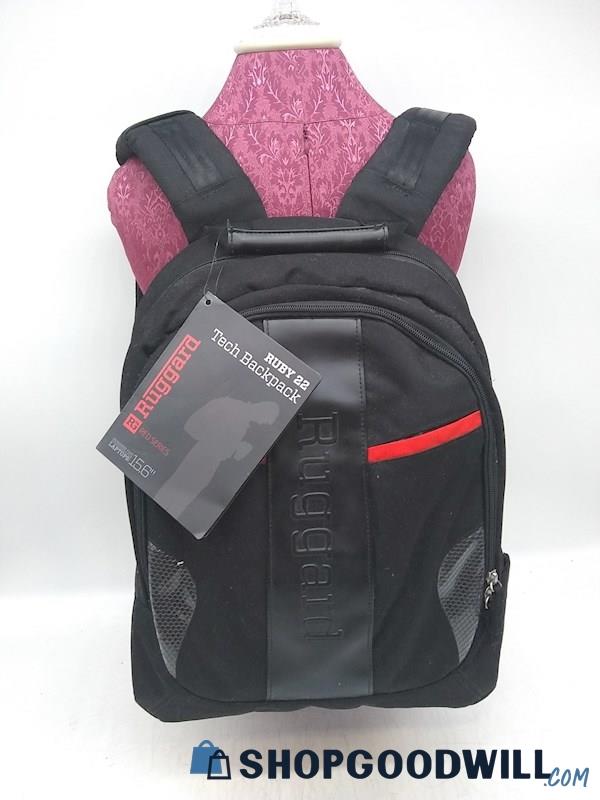 Ruggard Ruby 22 Black Canvas Tech Backpack Handbag Purse 