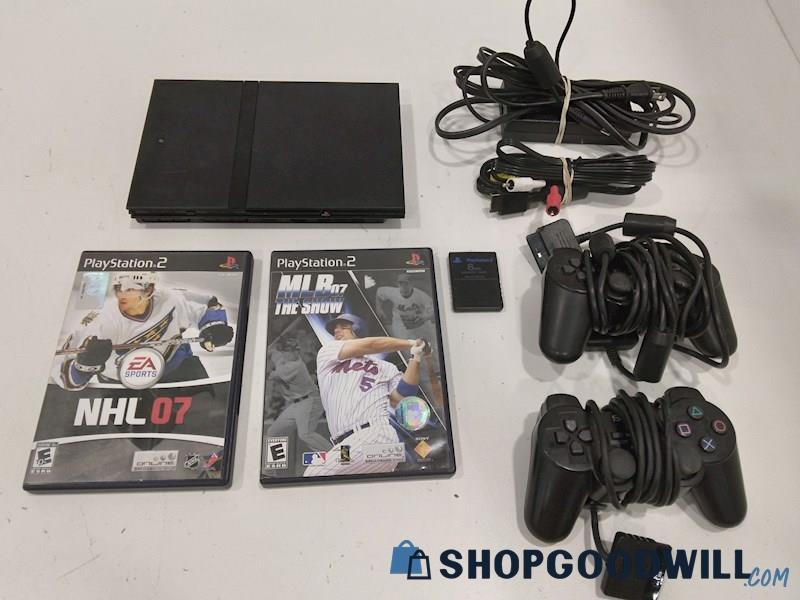 PlayStation 2 Console W/Games, Cords and Controllers