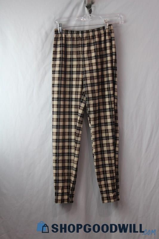 NWT Emery Rose Women's Black Plaid Polyester Ankle Pants sz S