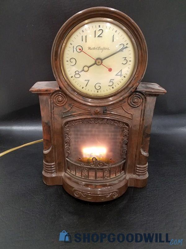 Mastercrafters Working Fireplace Novelty Animated Motion Clock (PWRS ON)