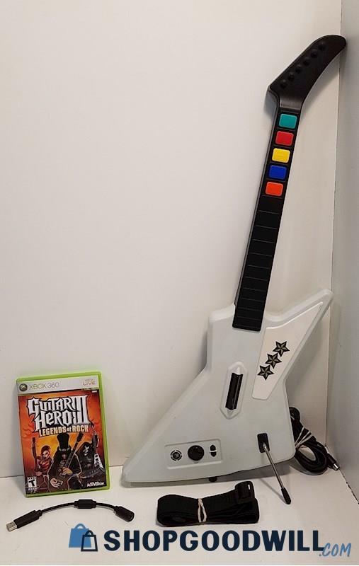  L) Guitar Hero X-Plorer Wired Controller w/ Dongle & Game For Xbox 360