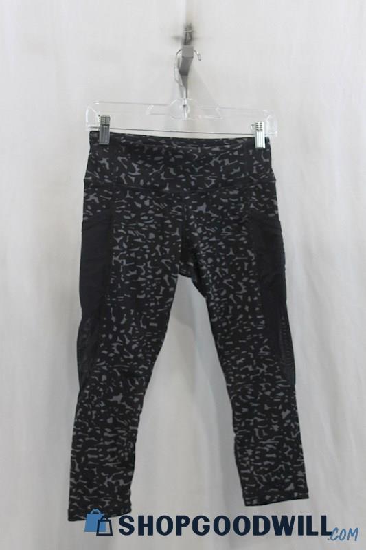 Lululemon Womens Black/Gray Pattern Active Capri Leggings Sz 4