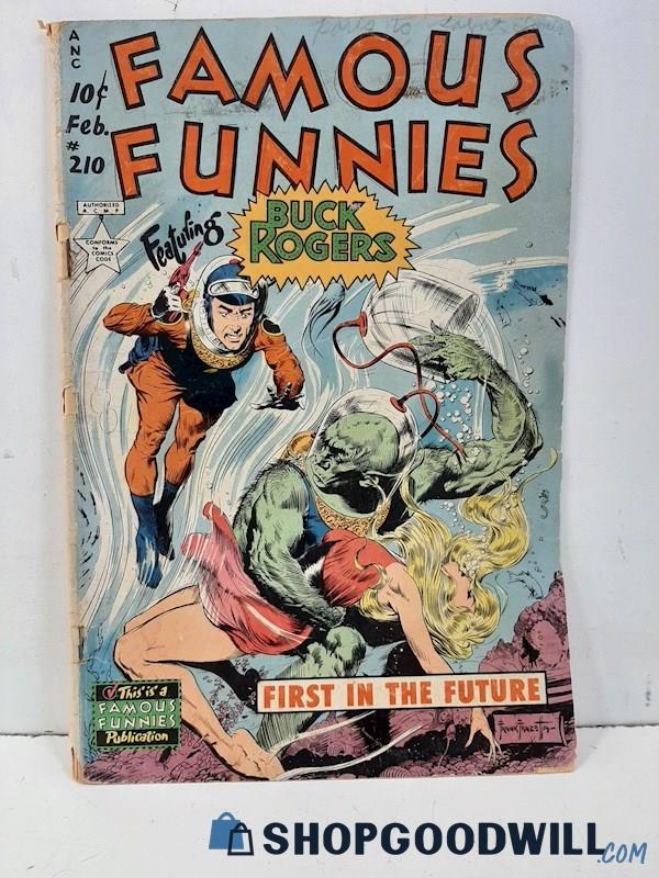 VTG Famous Funnies Comic Featuring Buck Rodgers #210, 1954 Frank Frazetta Cover