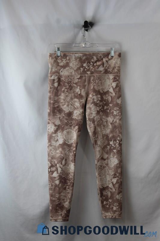 Athleta Women's Blush Floral Pattern Soft Knit Legging SZ L