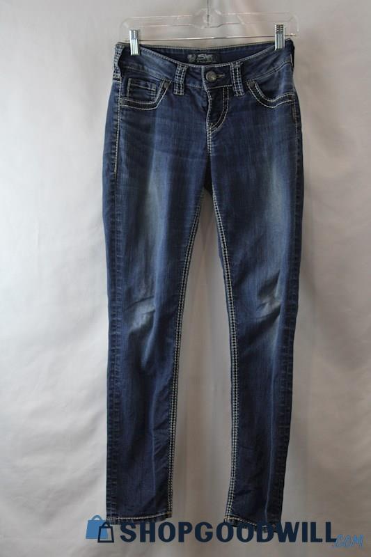 Silver Jeans Women's Blue Skinny Jeans sz 26x29 