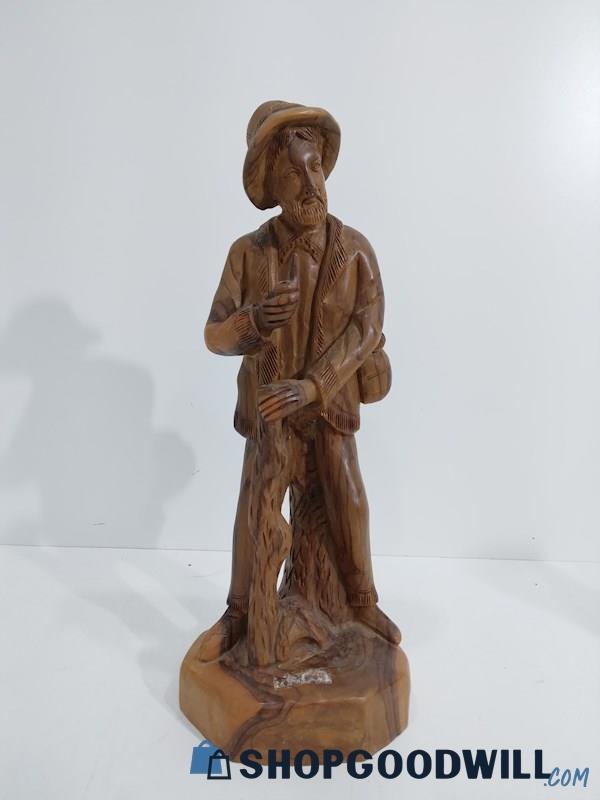 Tall VTG Hand Carved Wooden Art Sculpture Figurine Home Decor 
