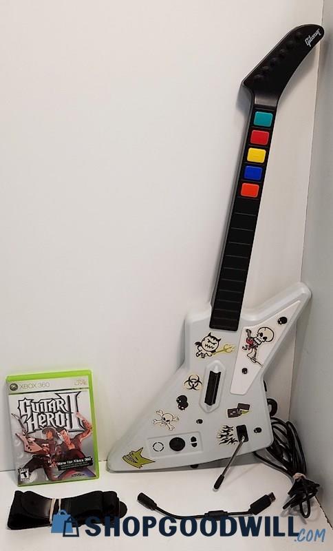  M) Guitar Hero X-Plorer Wired Controller w/ Dongle & Game For Xbox 360