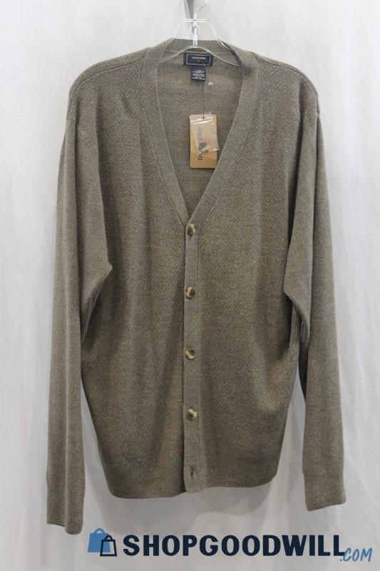 NWT Dockers Women's Heather Gray Button Cardigan SZ L