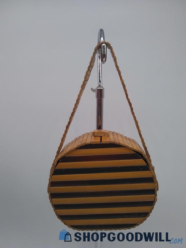 Unbranded Brown Bamboo Satchel Handbag Purse 