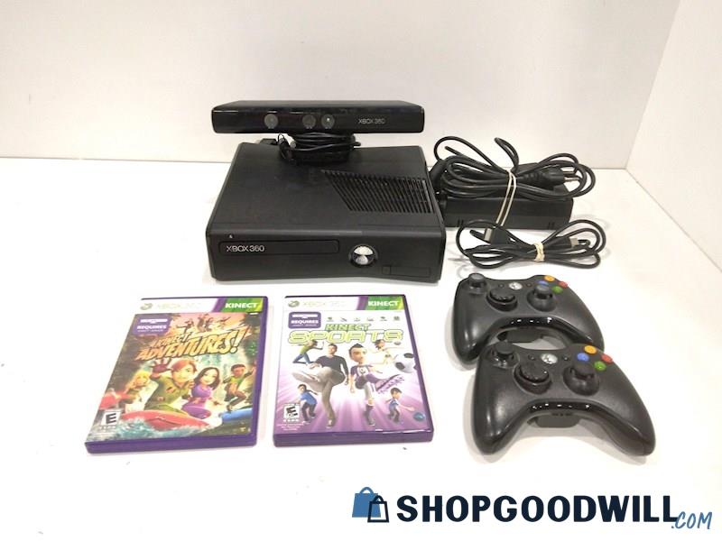 XBOX 360 S Console W/Game, Cords and Controller-tested