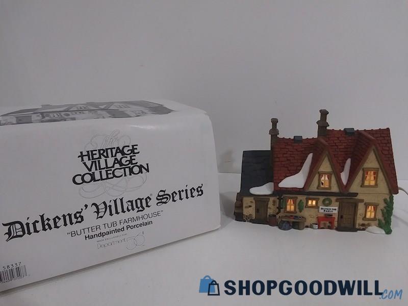 Department 56 Dickens Village Butter Tub Farmhouse IOB - Tested Powers On