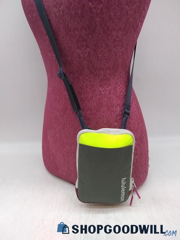 Lululemon Taupe/ Yellow/ Red Nylon Mini Crossbody Handbag Purse 