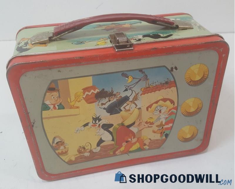 Vintage 1959 Warner Brothers Looney Tunes Metal Lunch Box Bugs Tweety Elmer Fudd