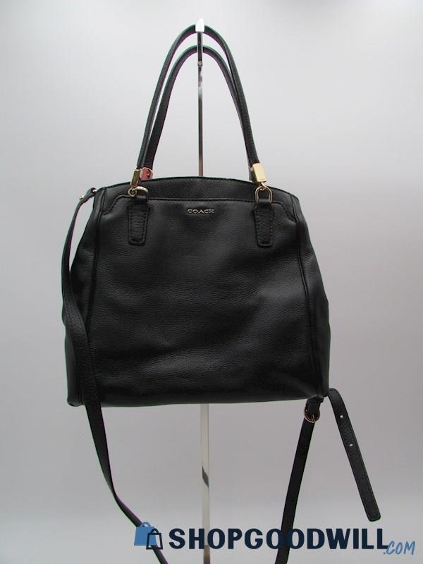 Coach Madison Minetta Black Pebble Leather Crossbody Handbag Purse