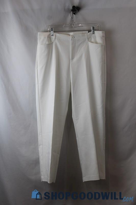 NWT Christopher & Banks Women's White Modern Straight Leg Dress Pant SZ 14S