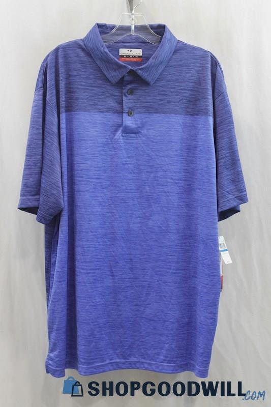 NWT Grand Slam Men's Heather Blue Polo Shirt SZ XL