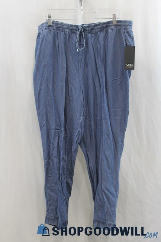 NWT Jones New York Women's Blue Pull On Ankle Pant SZ XL