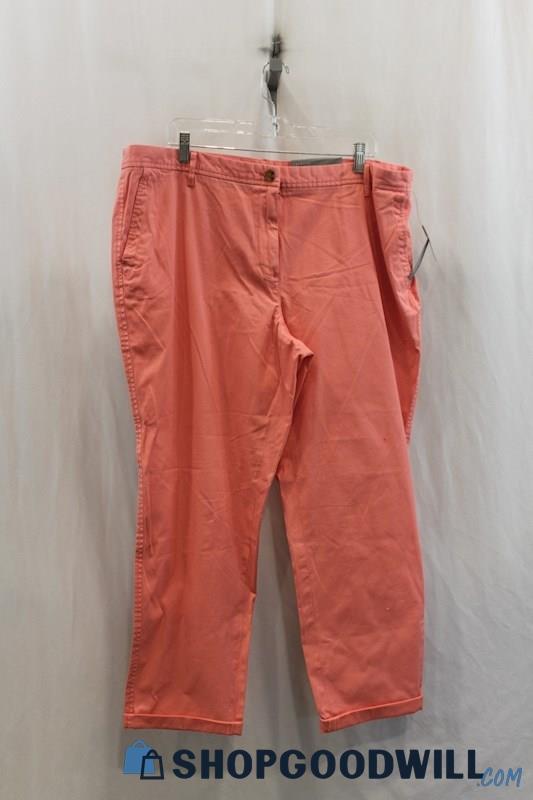 NWT Talbots Womens Coral Pink Chino Pants Sz 16W