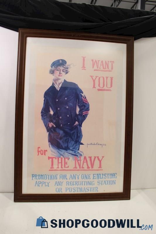 'I Want You for the Navy' Vtg H.C. Christy 1917 US Navy Recruitment Print PICKUP