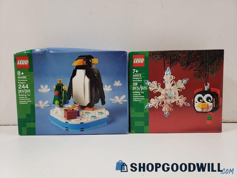 Lego Christmas 40498 Penguin + 40572 Penguin & Snowflake BOTH NIB SEALED 