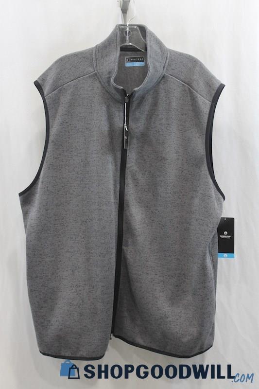 NWT PGA Tour Men's Gray Full Zip Vest Sweater SZ 2XL