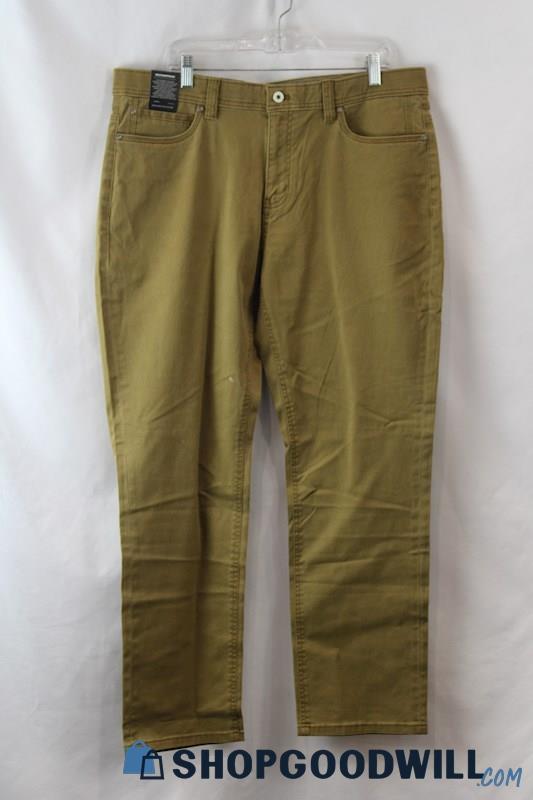 NWT Weatherproof Men's Warm Brown Slim Straight Khakis sz 38x30