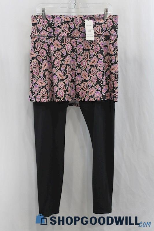 NWT Anivivo Women's Black/Pink Design Print 2 in 1 SZ XL