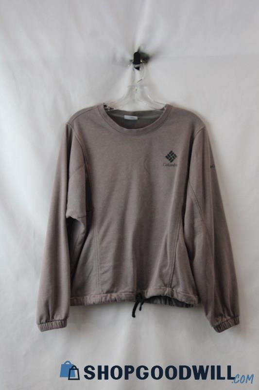 Columbia Women's Taupe Cinchable Waist Crewneck Sweater sz L